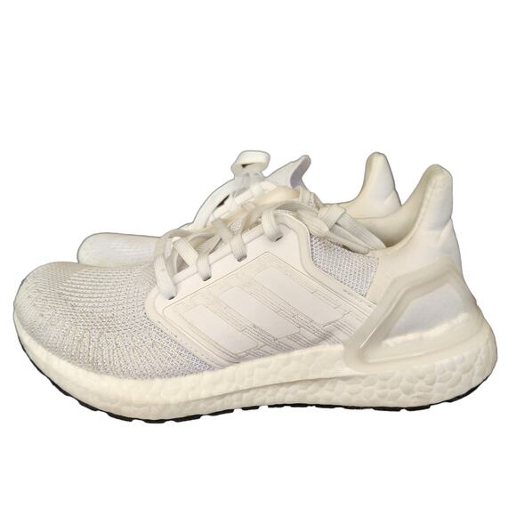 adidas Women's Ultraboost 20 Running Shoe, White/Grey/Black, 5.5 M US - Picture 3 of 8